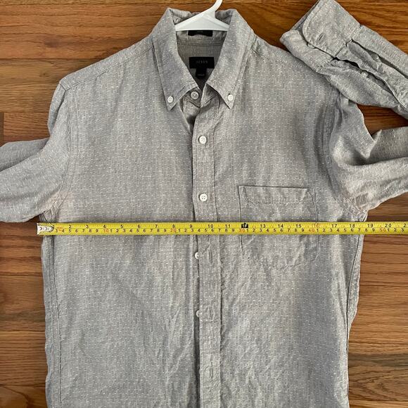 J. Crew Baird McNutt Irish Linen Mens Casual Button-Down Shirt Small - Flawed - Picture 10 of 12